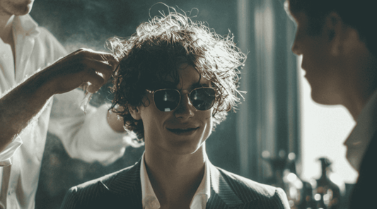 Stylish flat lay of men’s hair styling products — wax, gel, and pomade — representing modern grooming and effortless Italian elegance by Essenza Tradizionale.