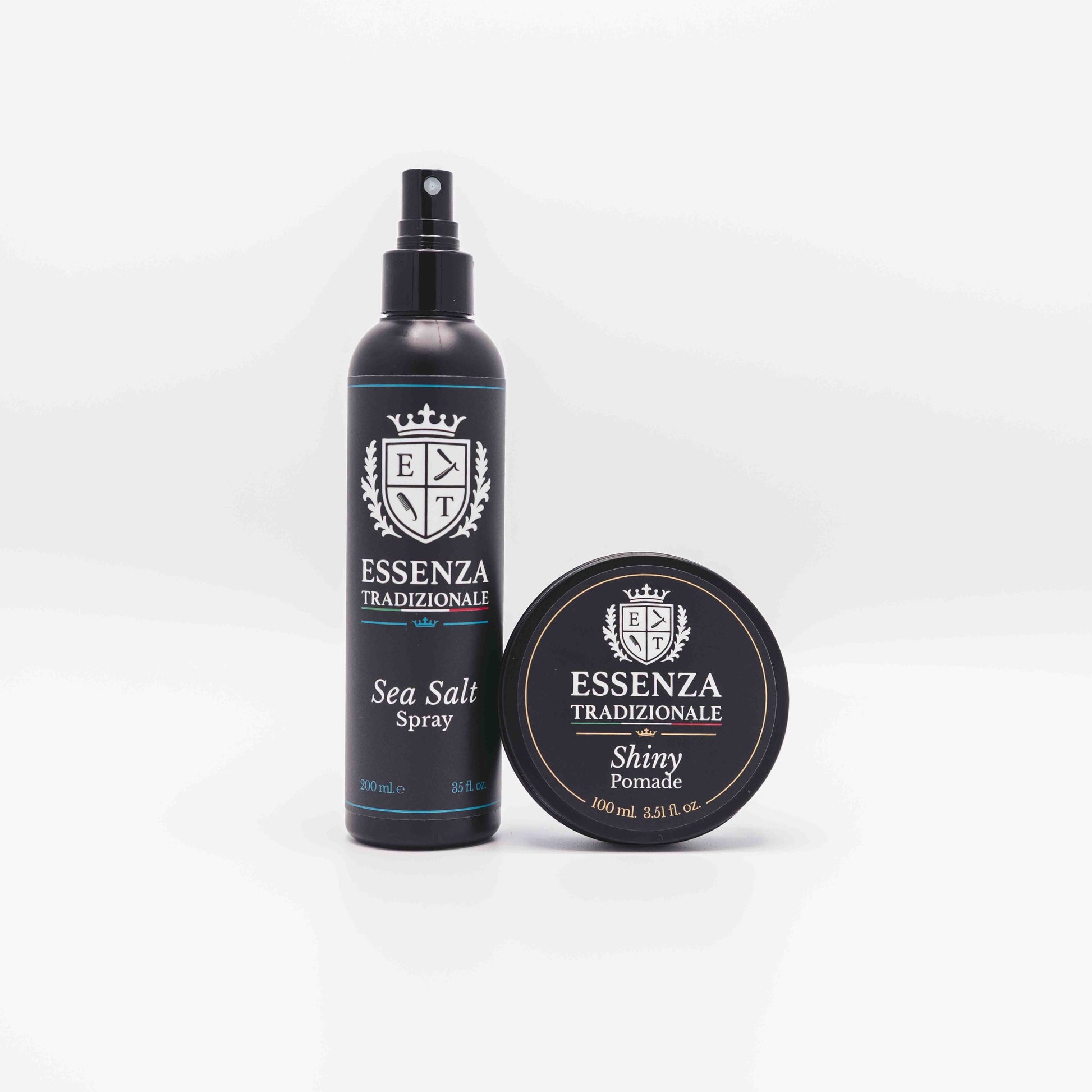 Two hair care products from Essenza Tradizionale on a white background