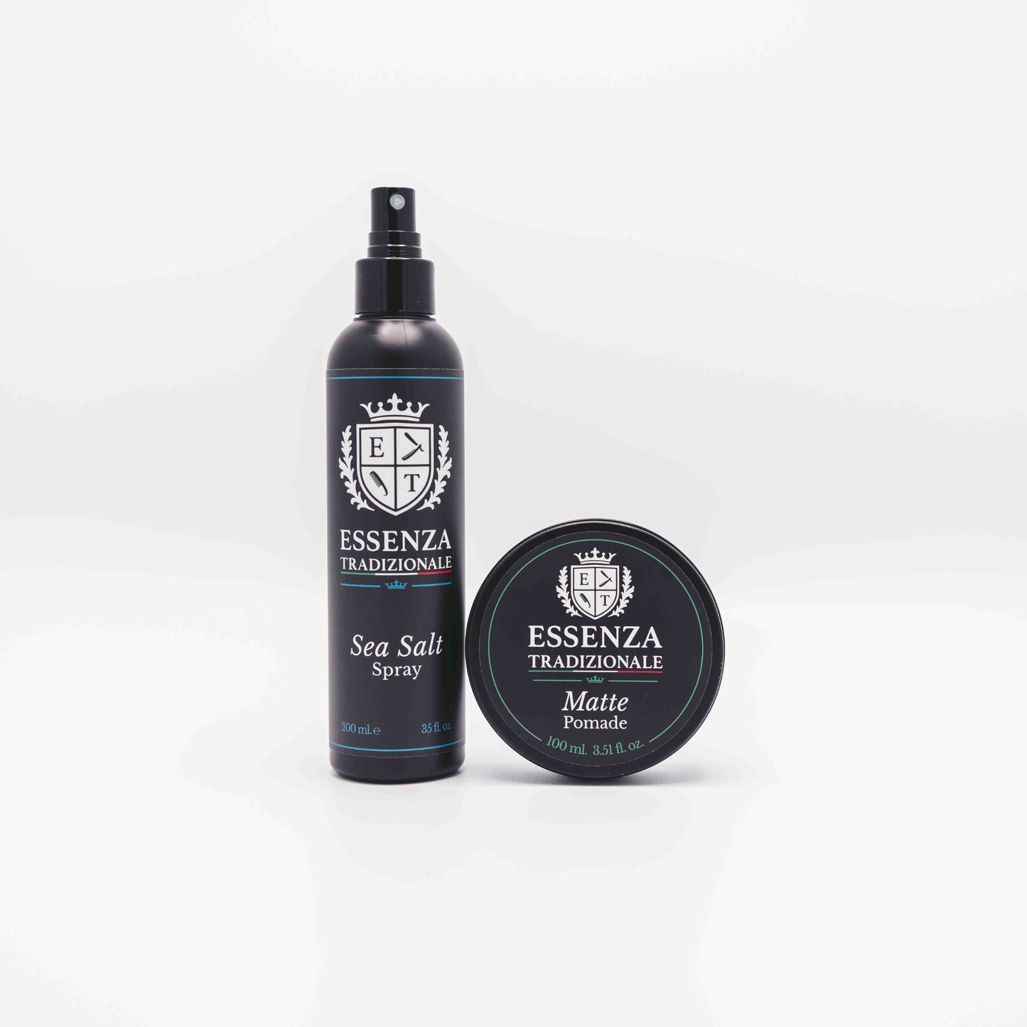 Two hair care products from Essenza Tradizionale on a white background