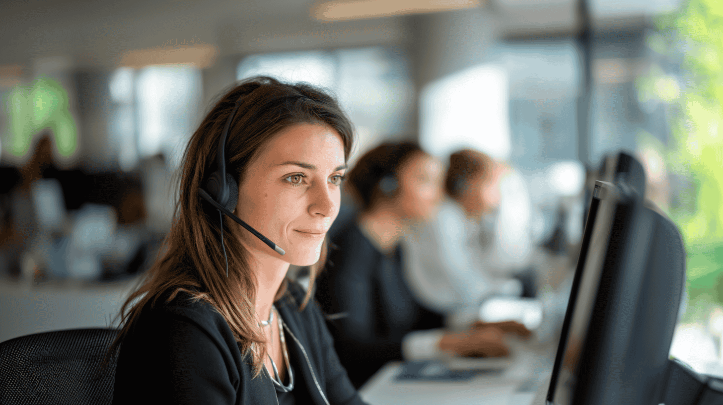 Professional customer service representative at Essenza Tradizionale, offering personalized assistance in a refined setting